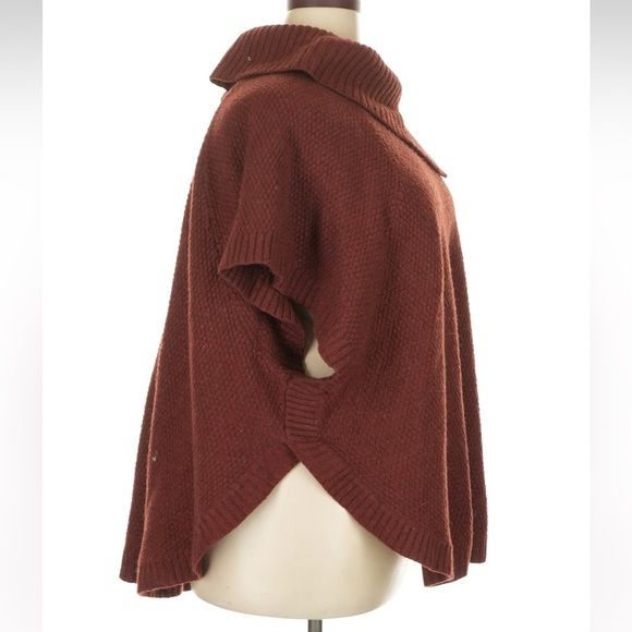 Lane Bryant Wool Cinnamon Brown Pullover Cowl Neck Ponch Shrug Plus Size 22-28 - Picture 2 of 6